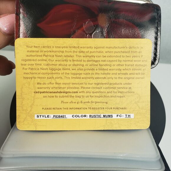 Patricia Nash Astor English Rustic Mums ID Credit Card Kiss Lock Coin Wallet - Picture 14 of 16